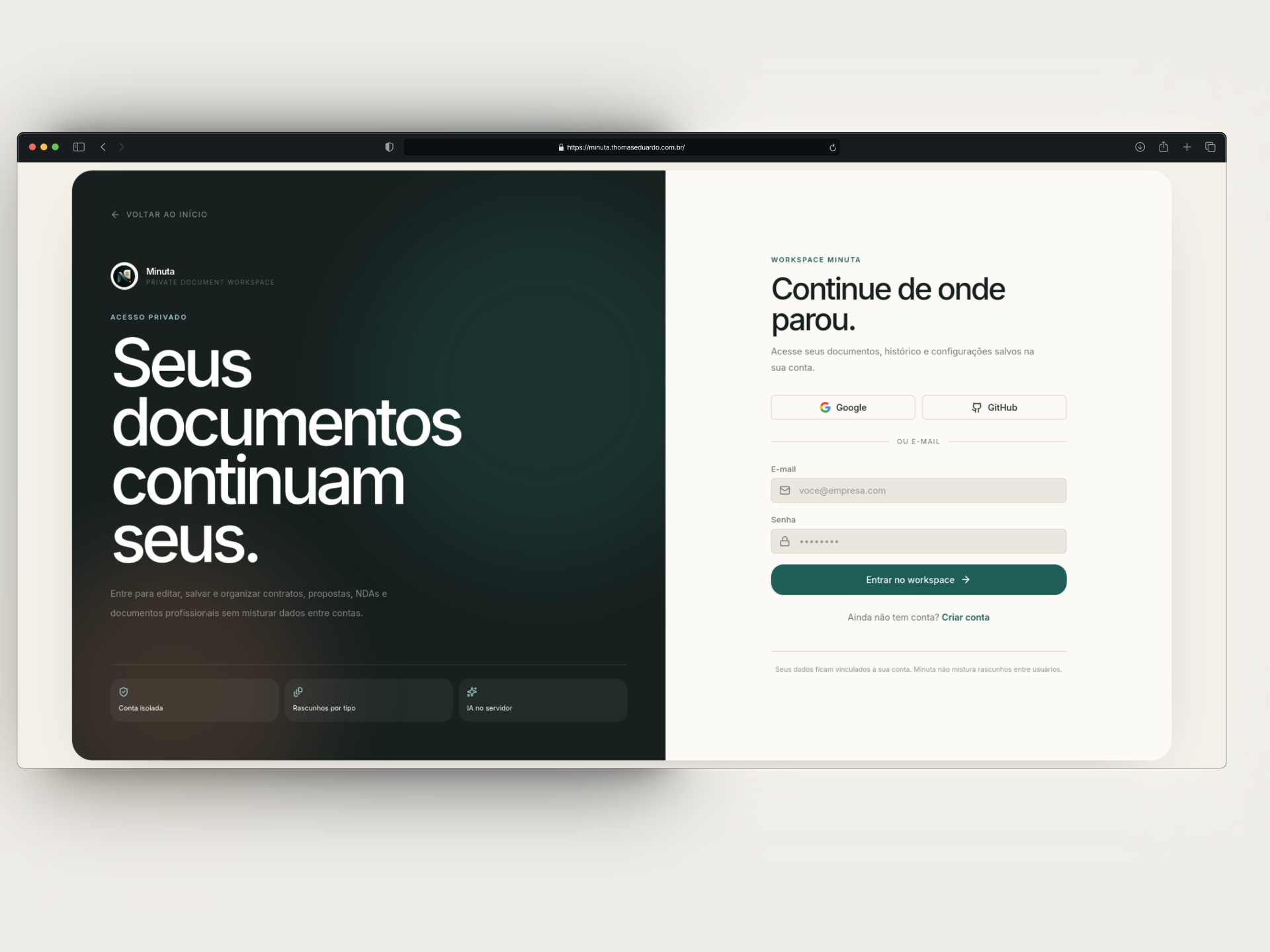 Prévia do próximo case Minuta Fácil
