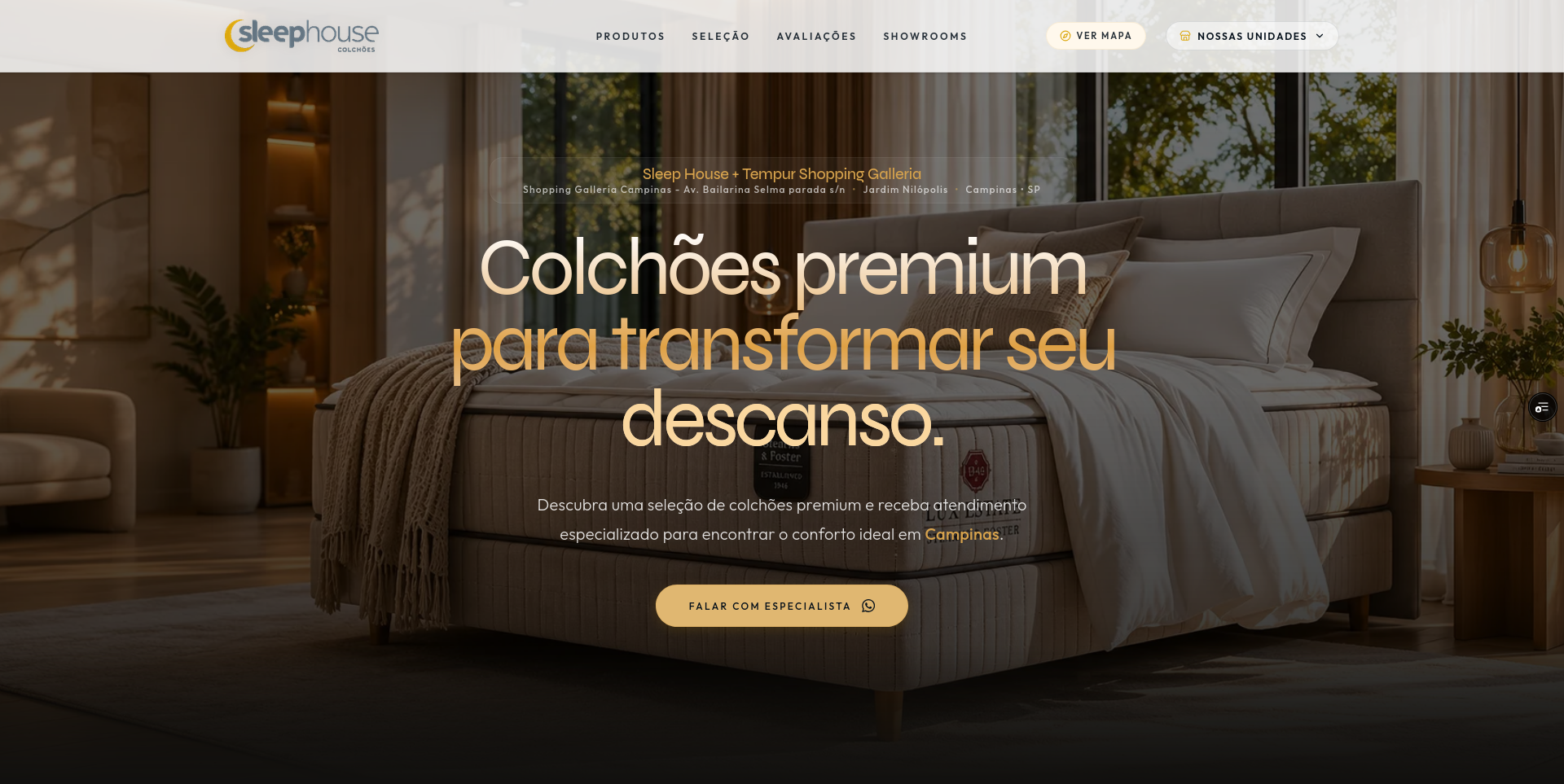 Interface do projeto Sleep House